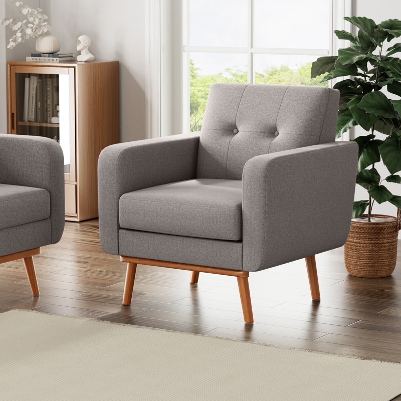 Upholstered Armchair, Black Faux Leather