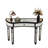 47" Half-Moon Mirrored Console Table With Fluted Glass & Crystal Knob Drawer - Silver Entryway Vanity Desk For Bedroom/Dressing Room-907708744