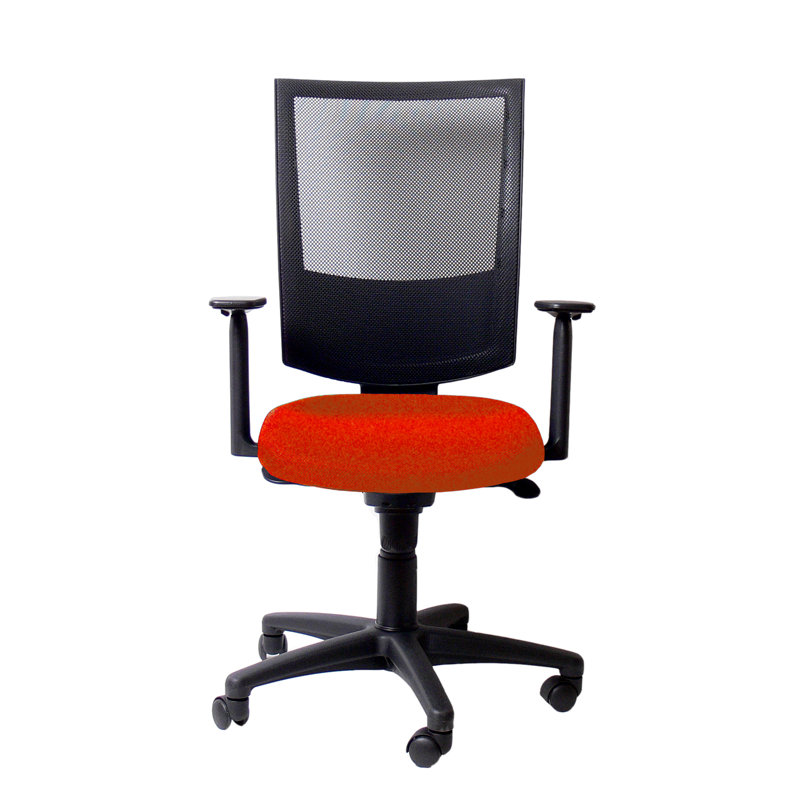 Symple Stuff Office Chair, Height adjustable T-armrest, Orange