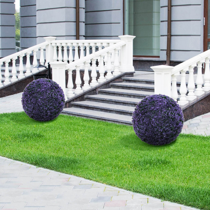 2 boules décoratives artificielles en forme de topiaire en buis 15 po