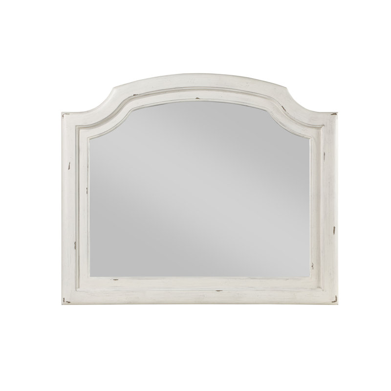 Miroir de coiffeuse biseauté blanc antique Jaqueline