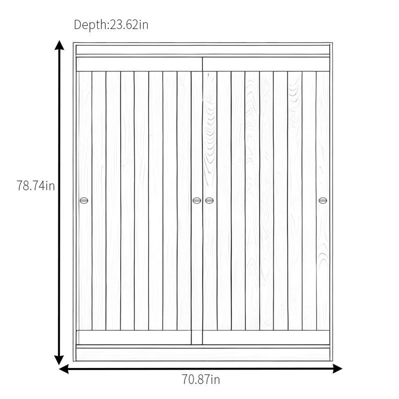 Garde-robe simple et luxueuse, H 78,74 po x l 70,87 po x P 23,62 po