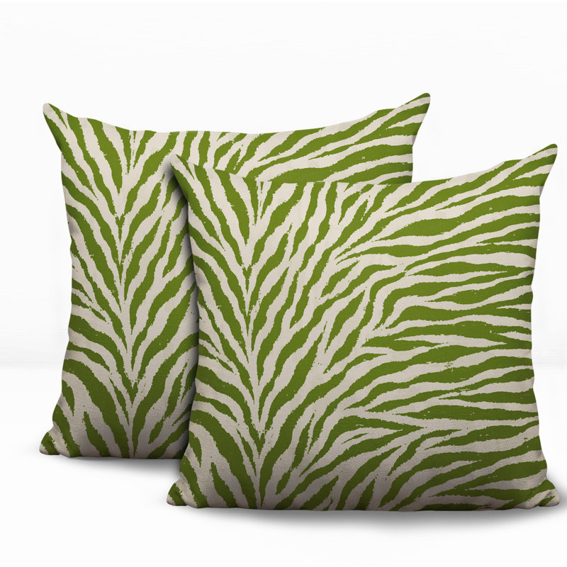 Oreiller réversible Jay Zebra, Chartreuse, 20x20