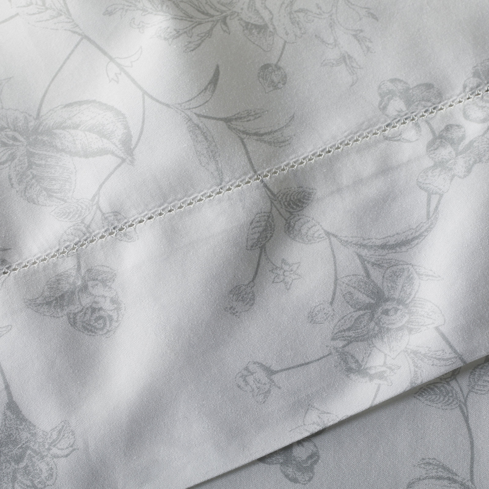 Barbet Sateen Sheet Set, Twin Sheet Set + Fitted Sheet + 1 Pillowcase, Gray
