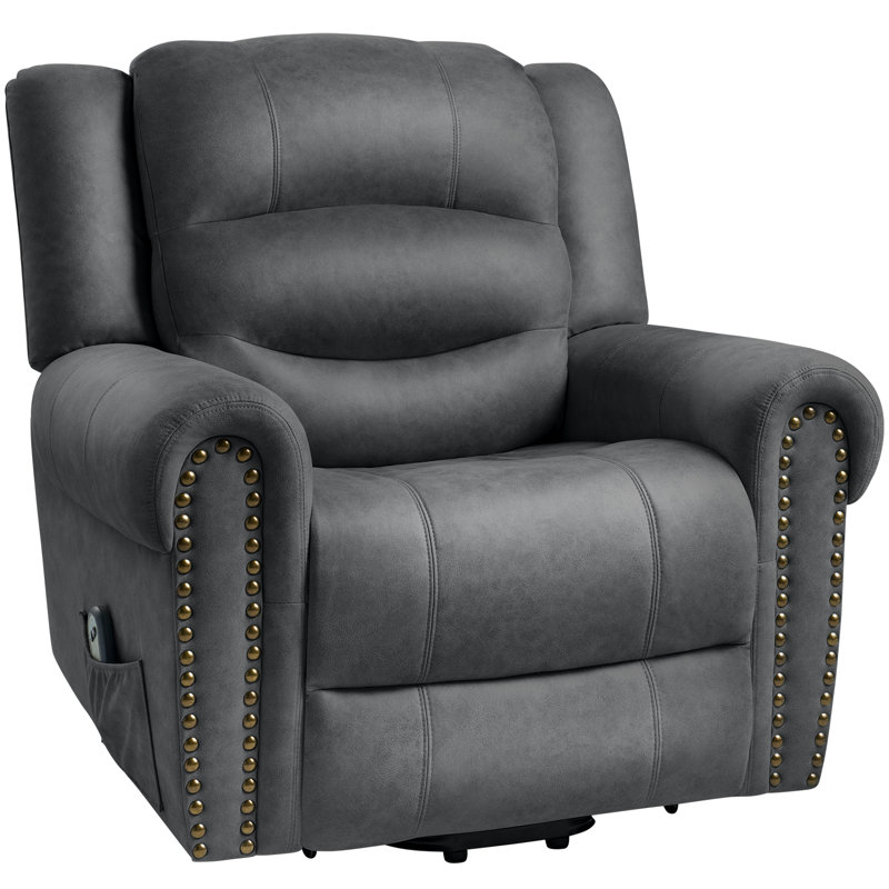 Fauteuil inclinable électrique électrique pour personnes âgées, fauteuil simple pour salon, gris foncé, Black Fabric