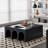 Multifunctional 4-Tier Black Book Shelf & Coffee Table-633173864
