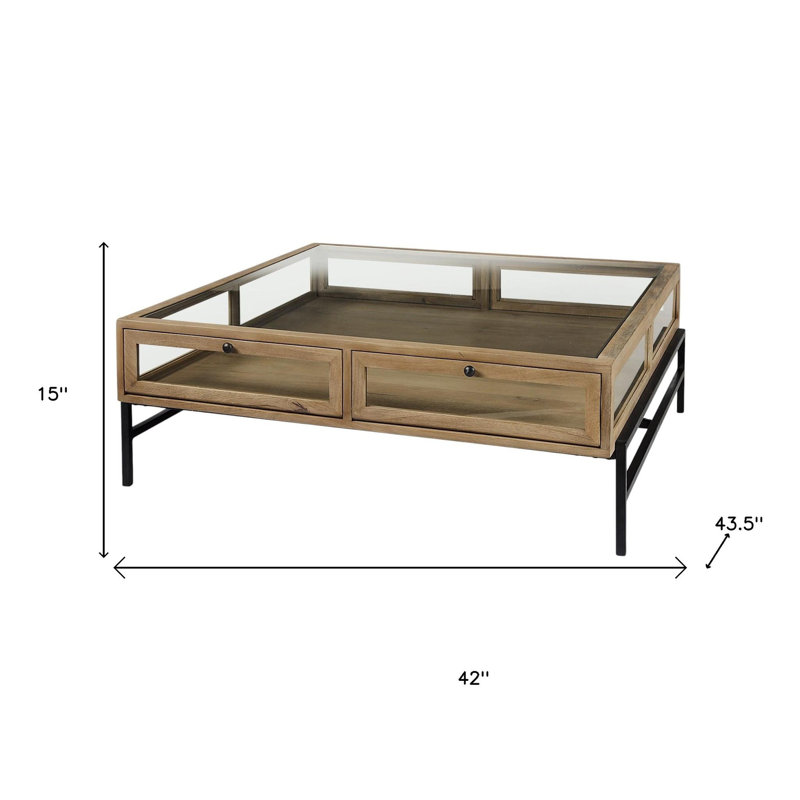Karalee Glass Top Coffee Table, Brown