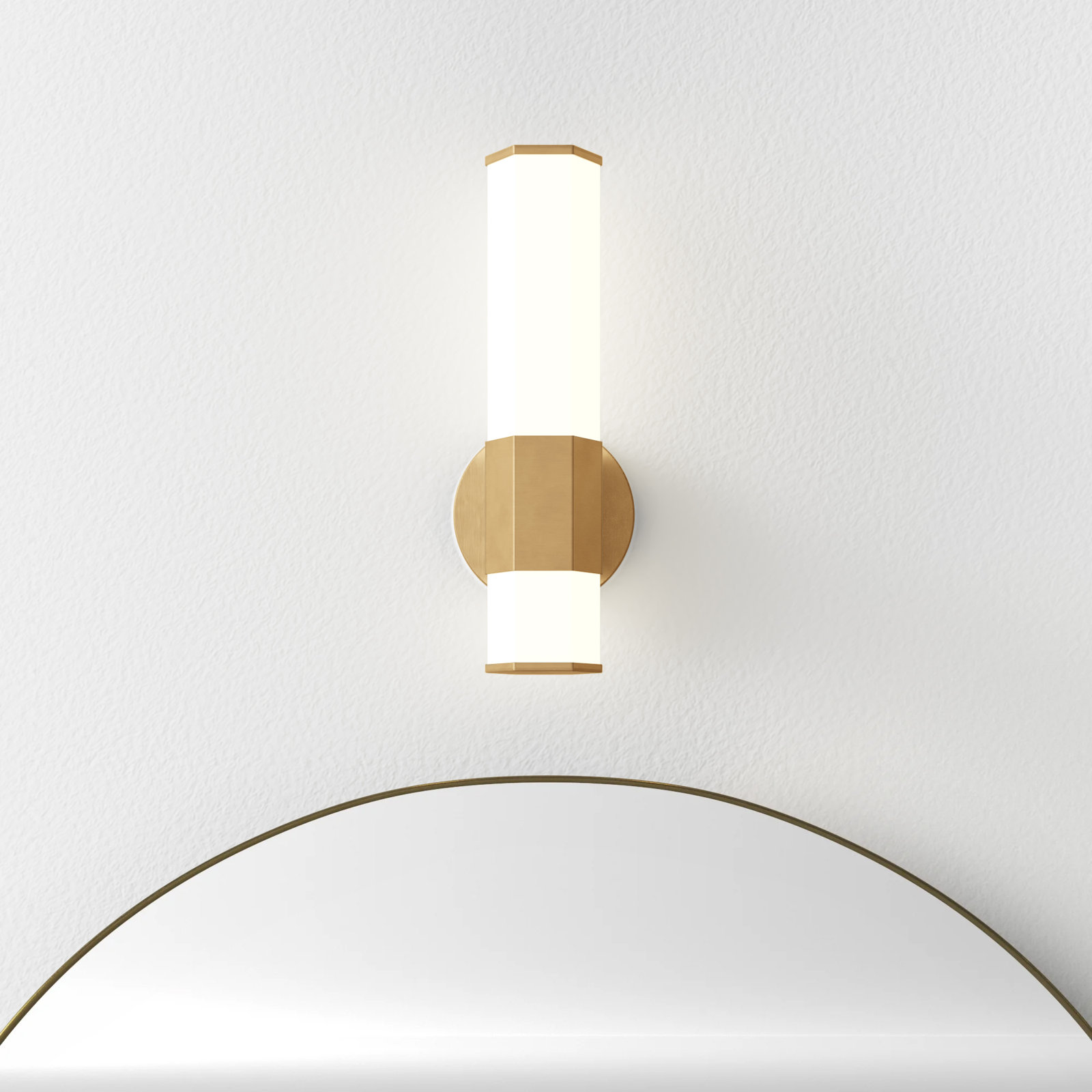 Belden Single Frosted Dimmable LED Bath Sconce, Heritage Brass