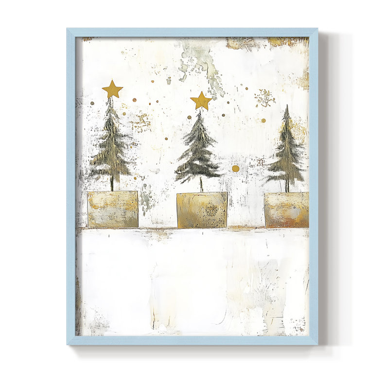 «Christmas Holiday», art encadré Dcccxxvii, H 11 po x l 9 po, Bleu