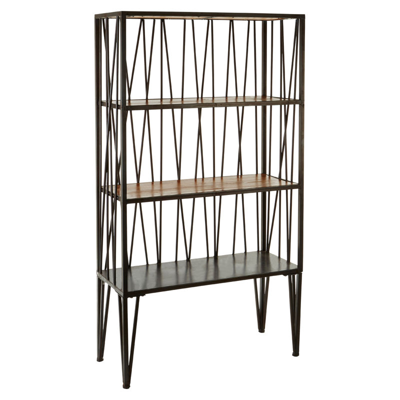 Jamal 160cm H x 89cm W Steel Etagere Bookcase