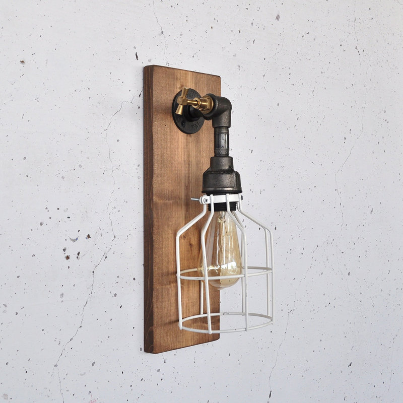 Elegant Wall Lamp, 100% Solid Wood, 15.7 x 5.5 x 6.3 Inches | E27 Socket, Max 200W | Unique Wooden & Black Design | Ideal for Living Room, Bedroom, or Office | Stylish Lighting Solution for Any Space