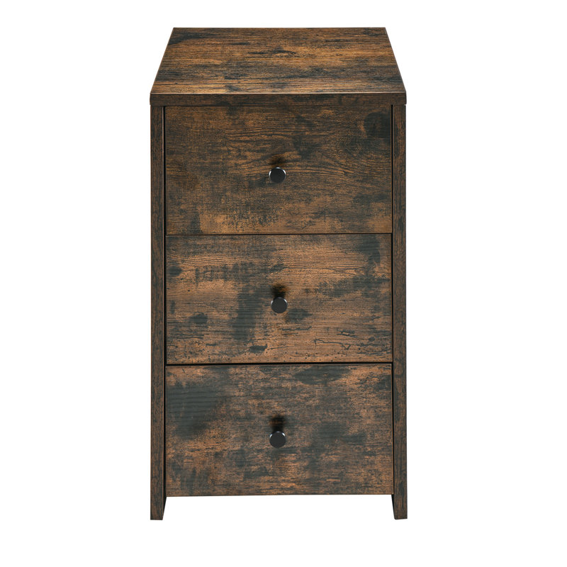 Gaye 30cm Wide 3 -Drawer File Cabinet, Brown