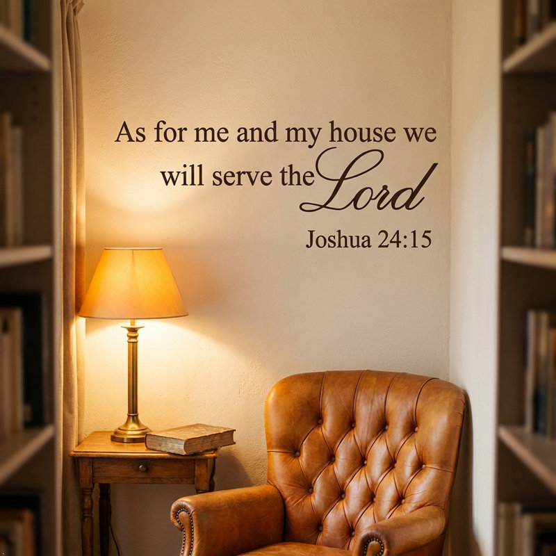 Quant à moi et ma maison, nous servirons le dieu Josué 24:15, H 8 po x l 20 po, Or