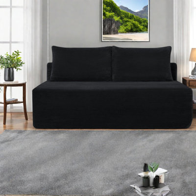 Compression Sectionals, 57 Inch Corduroy Deep Seat Modern Home Couch