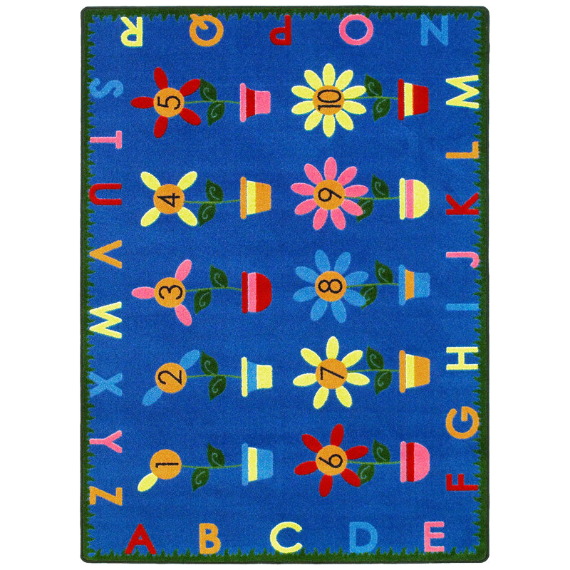 Tapis éducatif avec poussoirs de pétales par Joy, Rectangle 3 pi 10 po x 5 pi 4 po