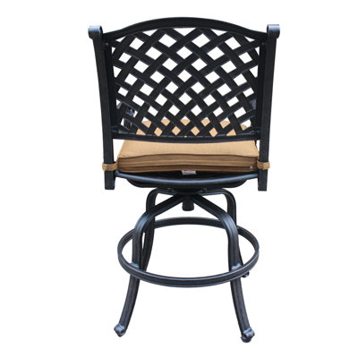 Cast Aluminum Counter Stool With Cushion