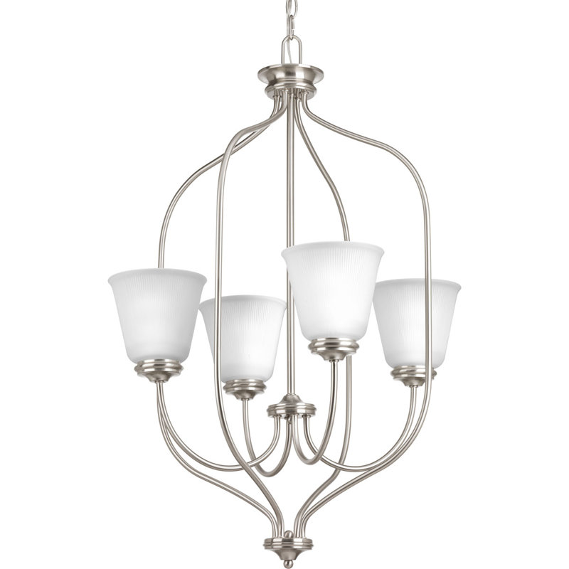 Lustre géométrique grise 4 lumières Pedroy, Nickel brossé