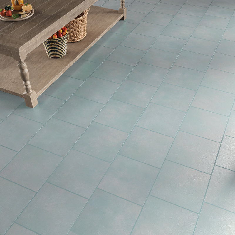 Poetic License 12" x 12" Porcelain Stone Look Wall & Floor Tile, Baby Blue