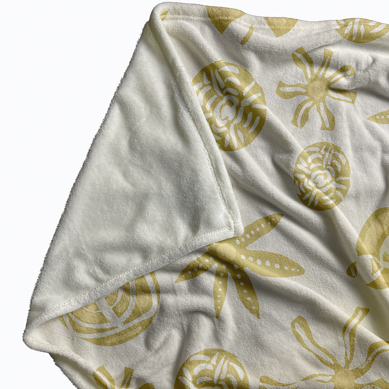 Safari Fleece Throw Blanket, 60" W x 80" L, Yellow, 1.95