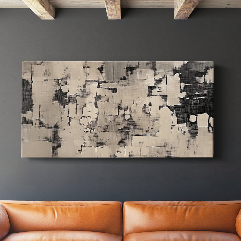 Série abstraite-XXXV- Toile tendue avec châssis - Prêt à accrocher, H 24 po x l 48 po