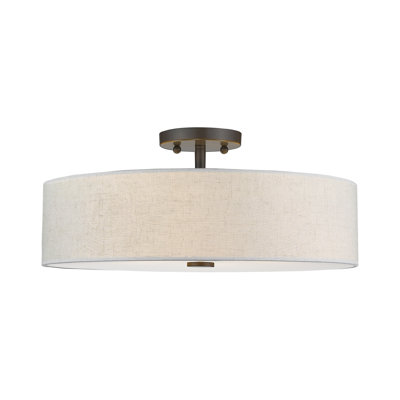 Flaire Linen Blend Semi Flush Mount