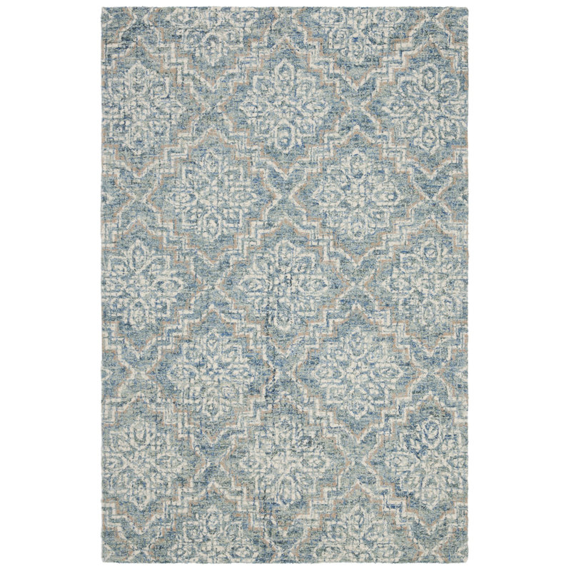 Salerna Hand Tufted Wool Geometric Rug, Rectangle 11' x 15'