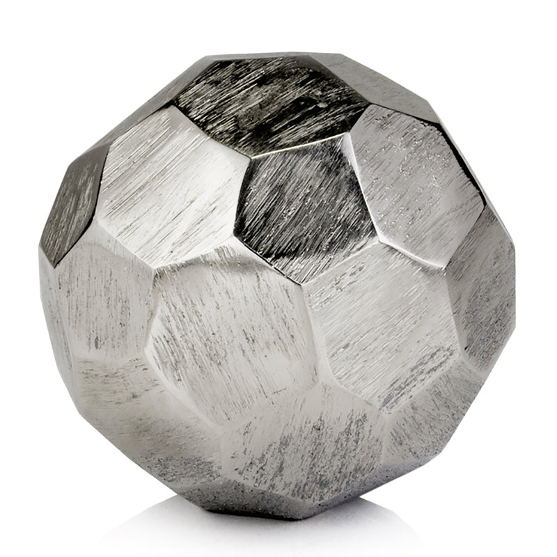 Akram 4" Silver Rough Hewn Faceted Sphere