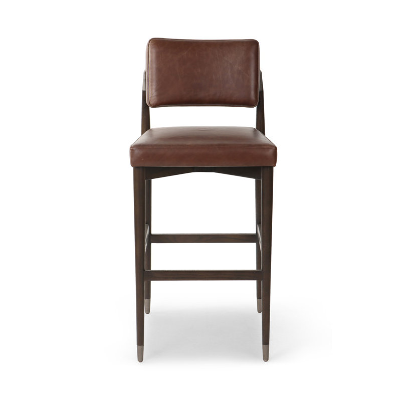 Anton Stool-Havana Brown-Bar, Bar Stool (31" Seat Height), Cognac Genuine Leather