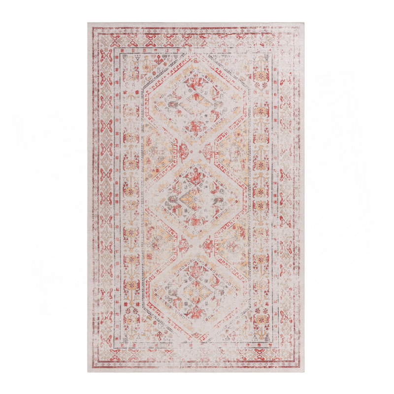 Beige Washable Rug Doormat Rug, Rectangle 2' x 3'