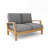 Io 52'' Wide Teak Loveseat with Sunbrella® Cushions