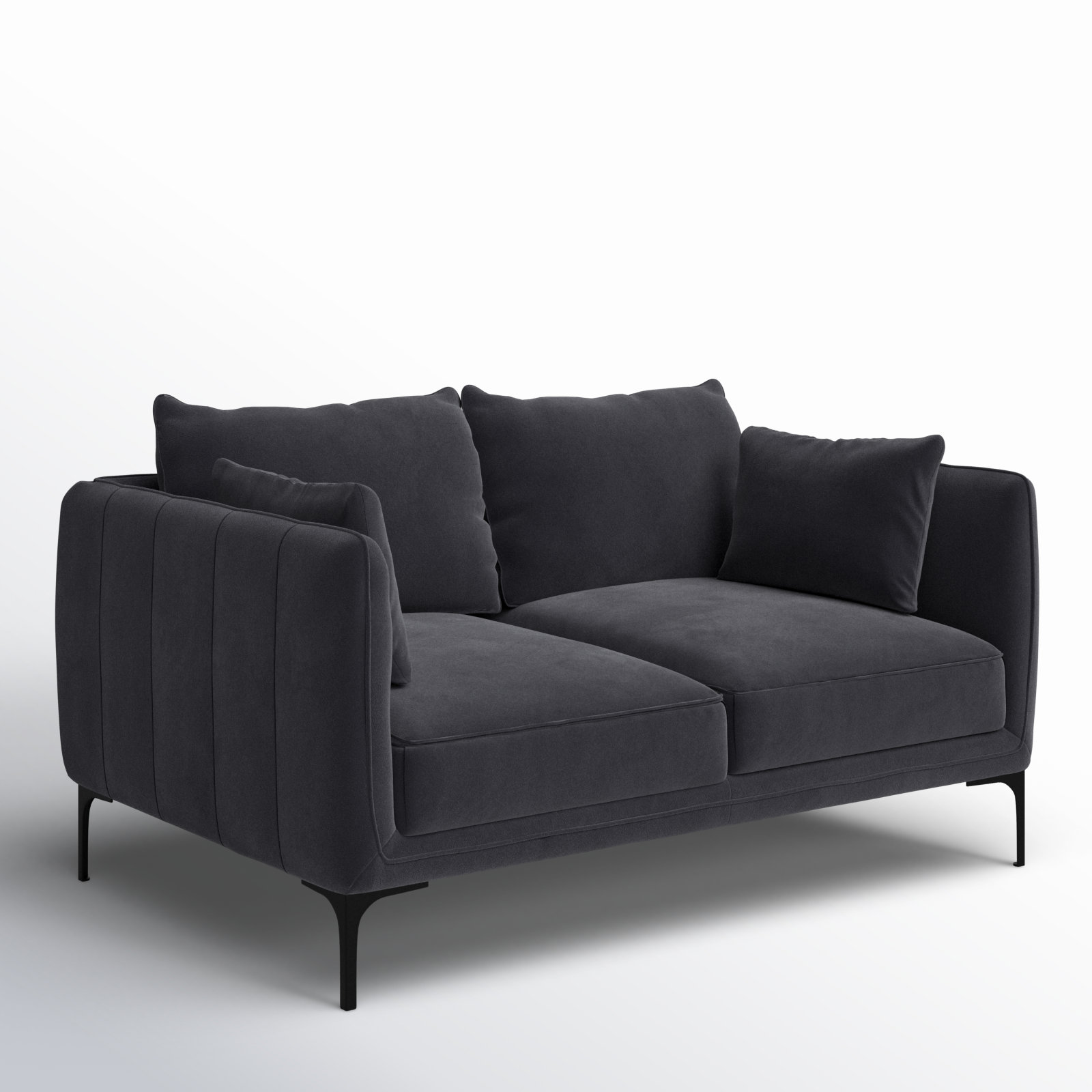 Rae 60'' Upholstered Loveseat, Dark Gray