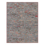 Rug & Kilim’S Mid-Century Rug In Blue With Colorful Fish Pictorials