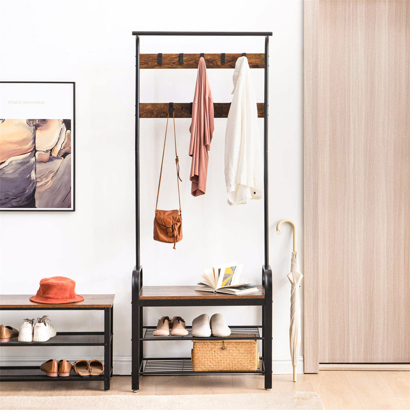 Aaditri Steel Freestanding 9 - Hook Coat Rack