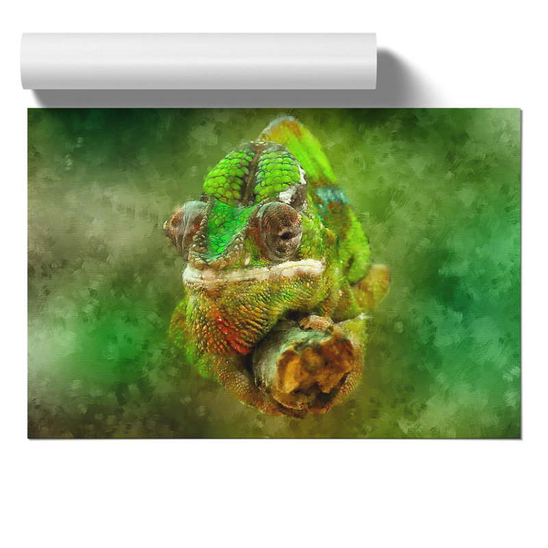 Chameleon Lizard Painting - Frameless Print, 21cm H x 30cm W x 0.1cm D