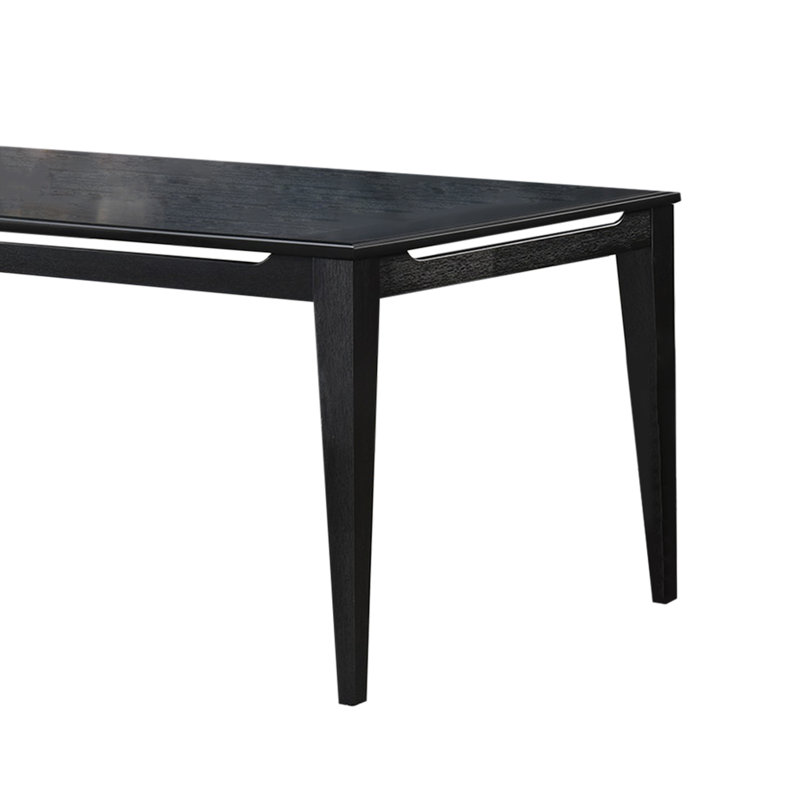 Rectangular Wooden Counter Height Table With Tapered Legs In Black, 30"H x 71"L x 42"W