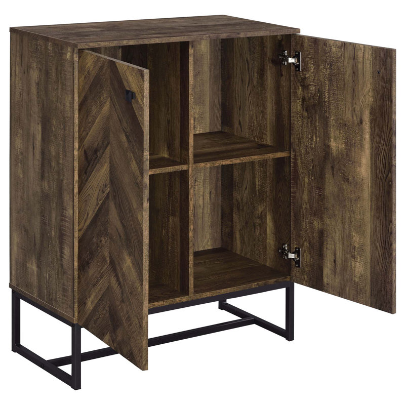 Rustic and Gunmetal Accent Cabinet