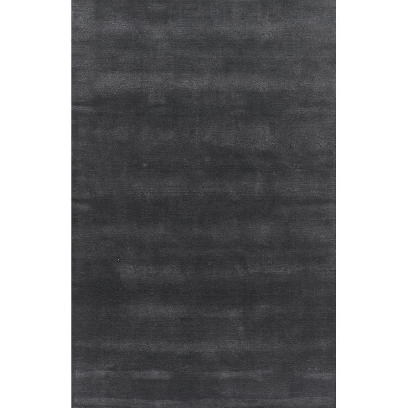 Tapis bleu uni en laine tissée à la main Nori 5 pi x 8 pi, 5 pi x 8 pi