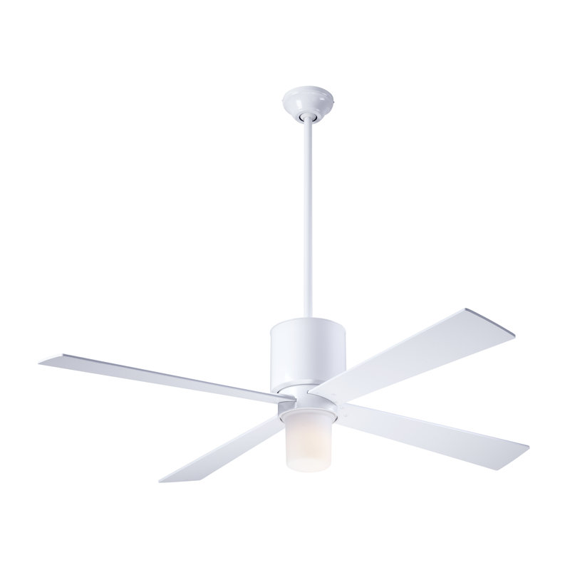Lapa 50'' Ceiling Fan with Light Kit, Handheld Remote Control (2-wire), White, Gloss White