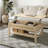 Rattan Lift-Top Coffee Table with Hidden Storage & Open Shelf