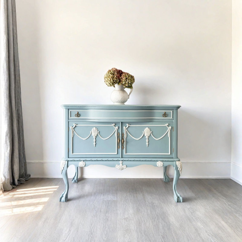Retro Elegant Carved Console Table