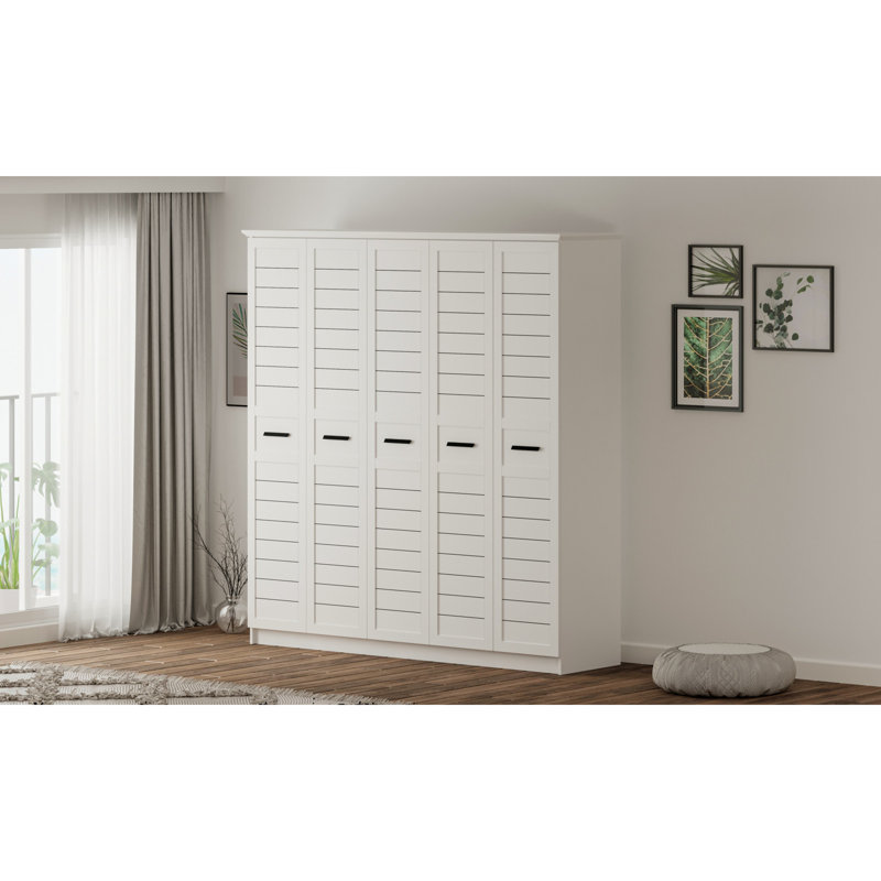 Santos 5 Door Manufactured Wood Wardrobe, 184cm H x 175cm W x 52cm D