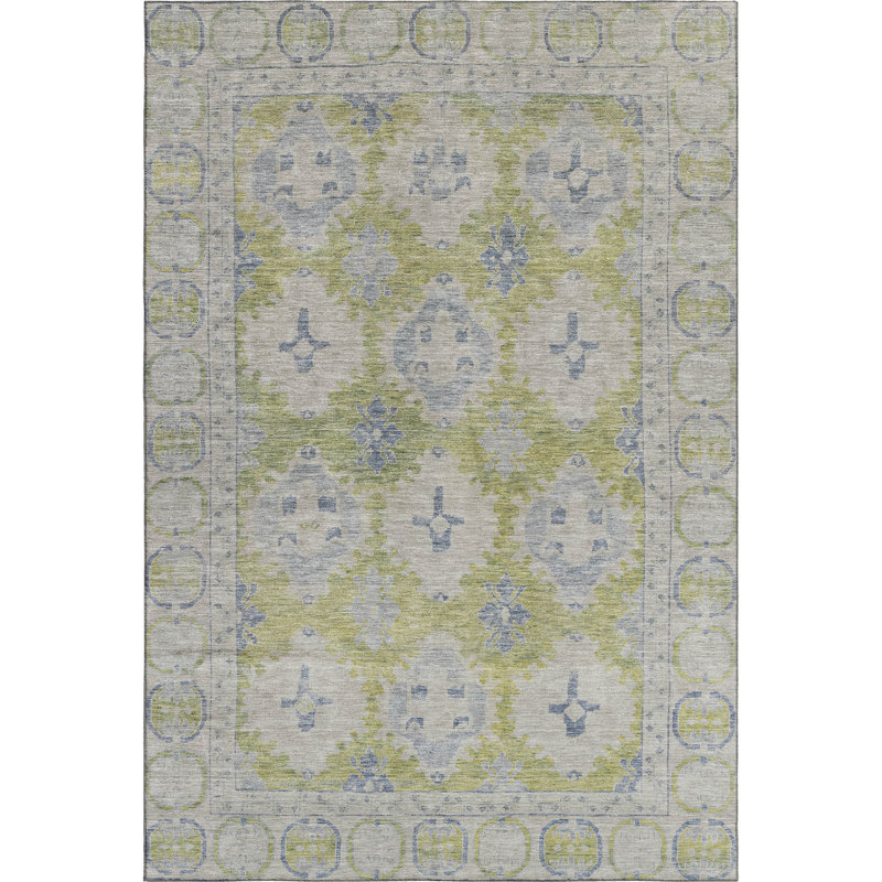 Premium Machine Washable Lubbers AMF1760 Border Rug, Rectangle 2'6" x 3'10"