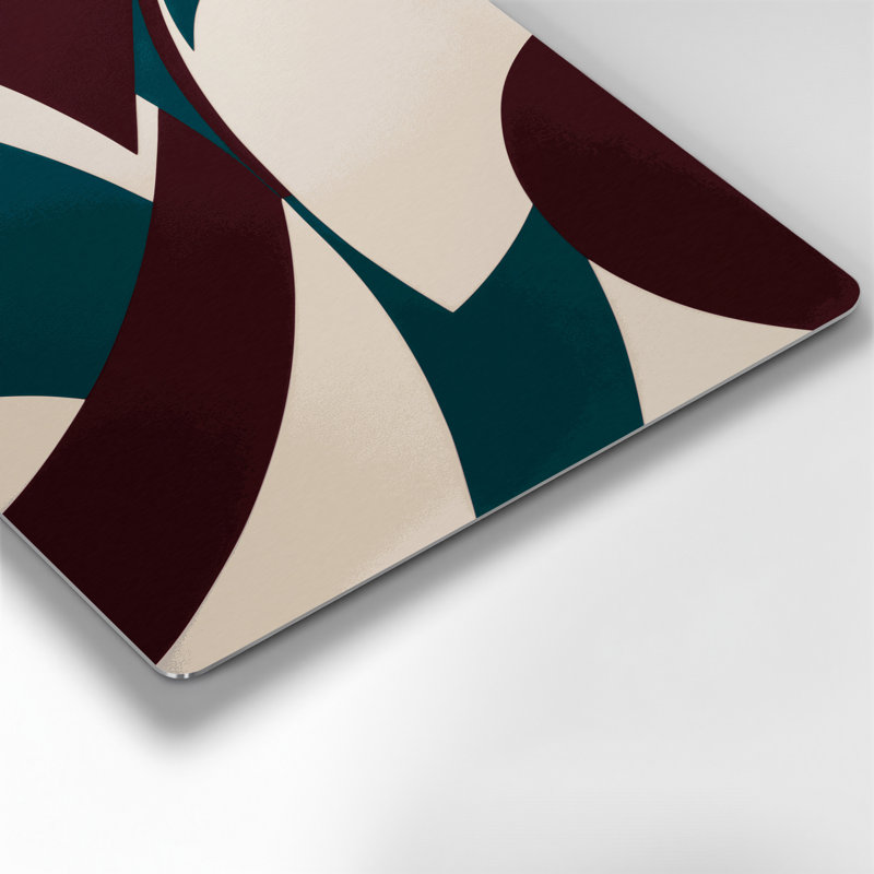 «Geometric Abstraction 60», art mural en métal rouge, H 11 po x l 14 po