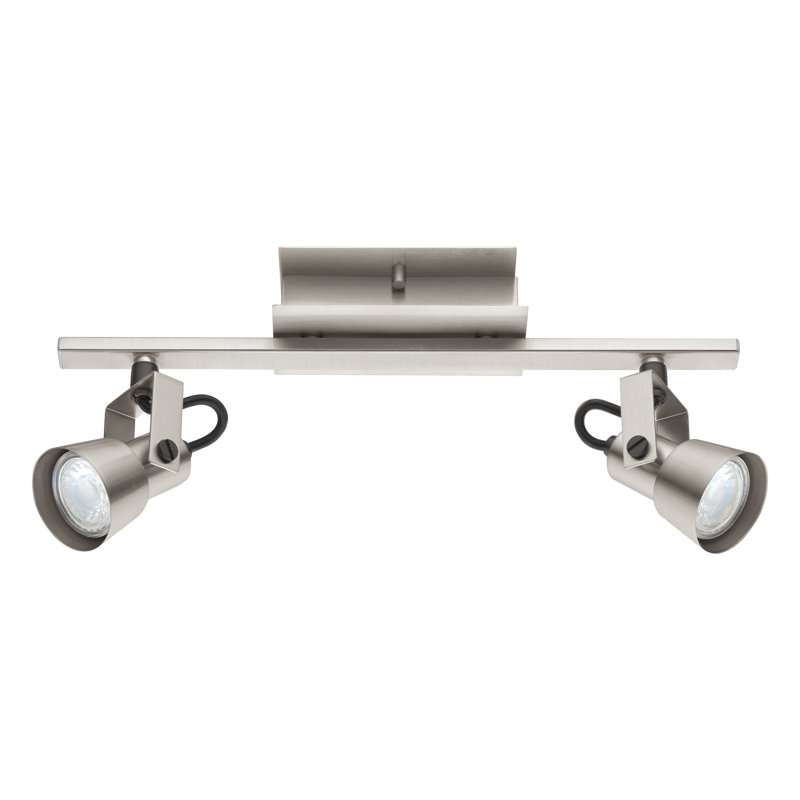 Continuum 15.35'' 2 -Light Fixed Track Track Kit with Dimmable and Adjustable Head, Brushed Nickel