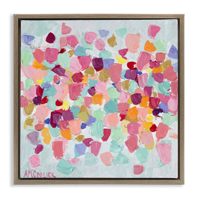 «Pastel Hue Splotches», encadré doré sur toile flottante par Ann Marie Coolick