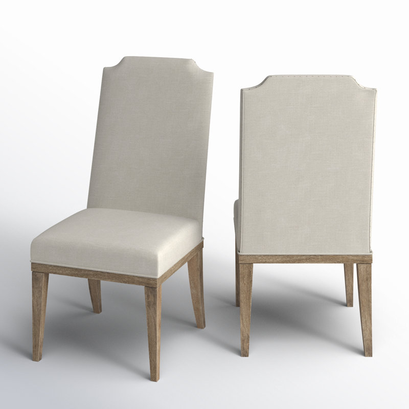 Monteverdi Upholstered Host Side Chair Rustic Casual Brown Sun-Bleached Cypress Hardwood