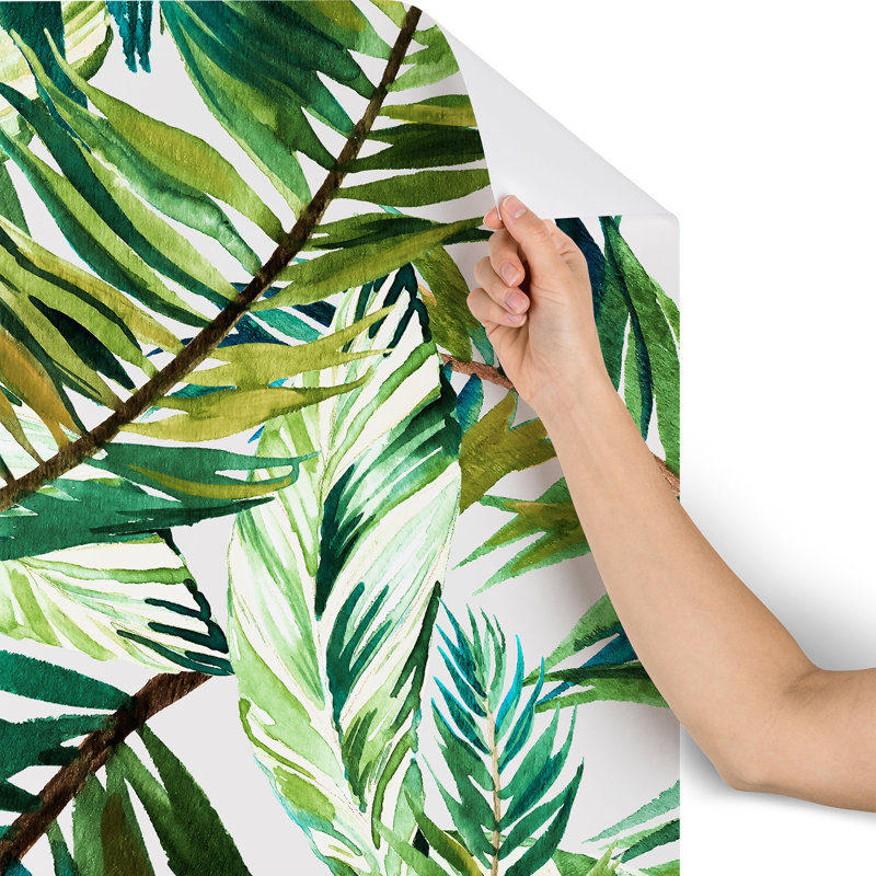 Panneau de papier peint auto-adhésif L 10 pi x l 24 po Marta Leaf