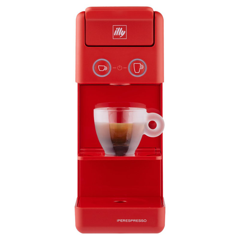 illy Y3.3 Single Serve Espresso and Coffee Capsule Machine, Red