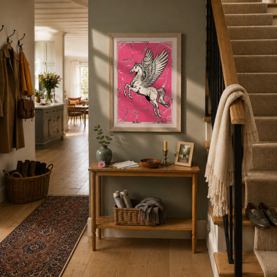 Pegasus in Flight Retro - Framed Print