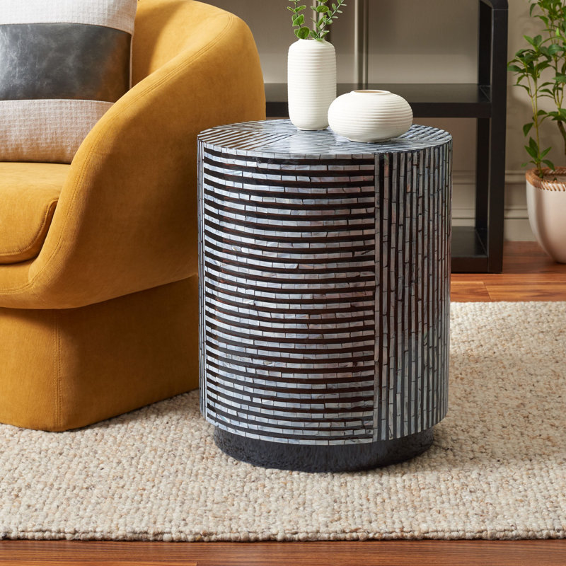 Table de bout multi en fausse nacre noire